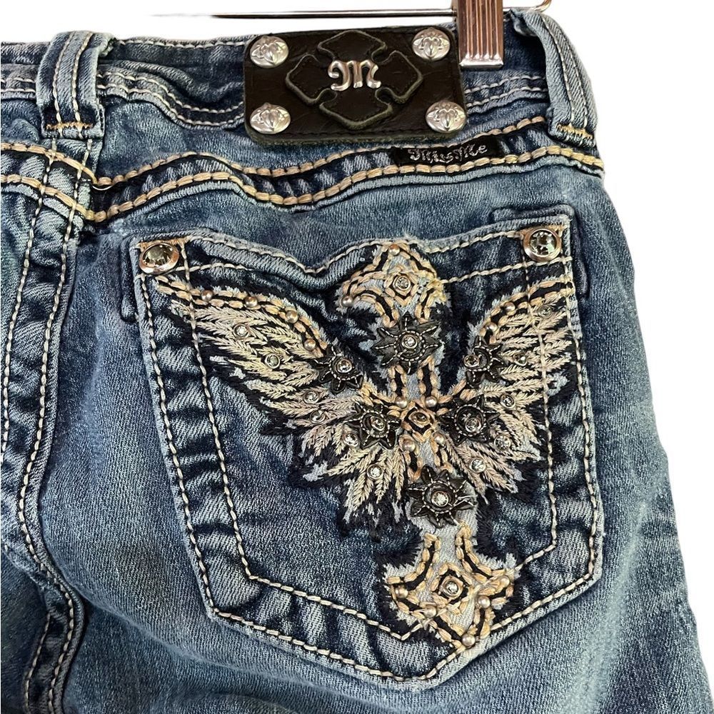 Miss Me Bootcut Distressed Bling Pocket Western rodeo Jeans